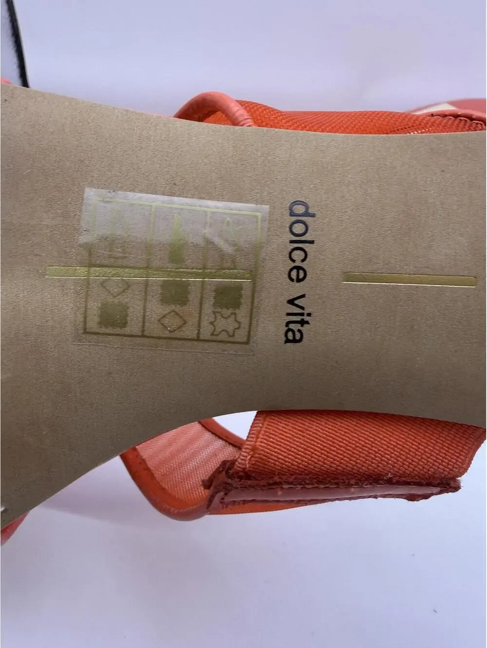 Dolce Vita Orange Mesh Strap Heeled Sandals Size 9 New with Defects